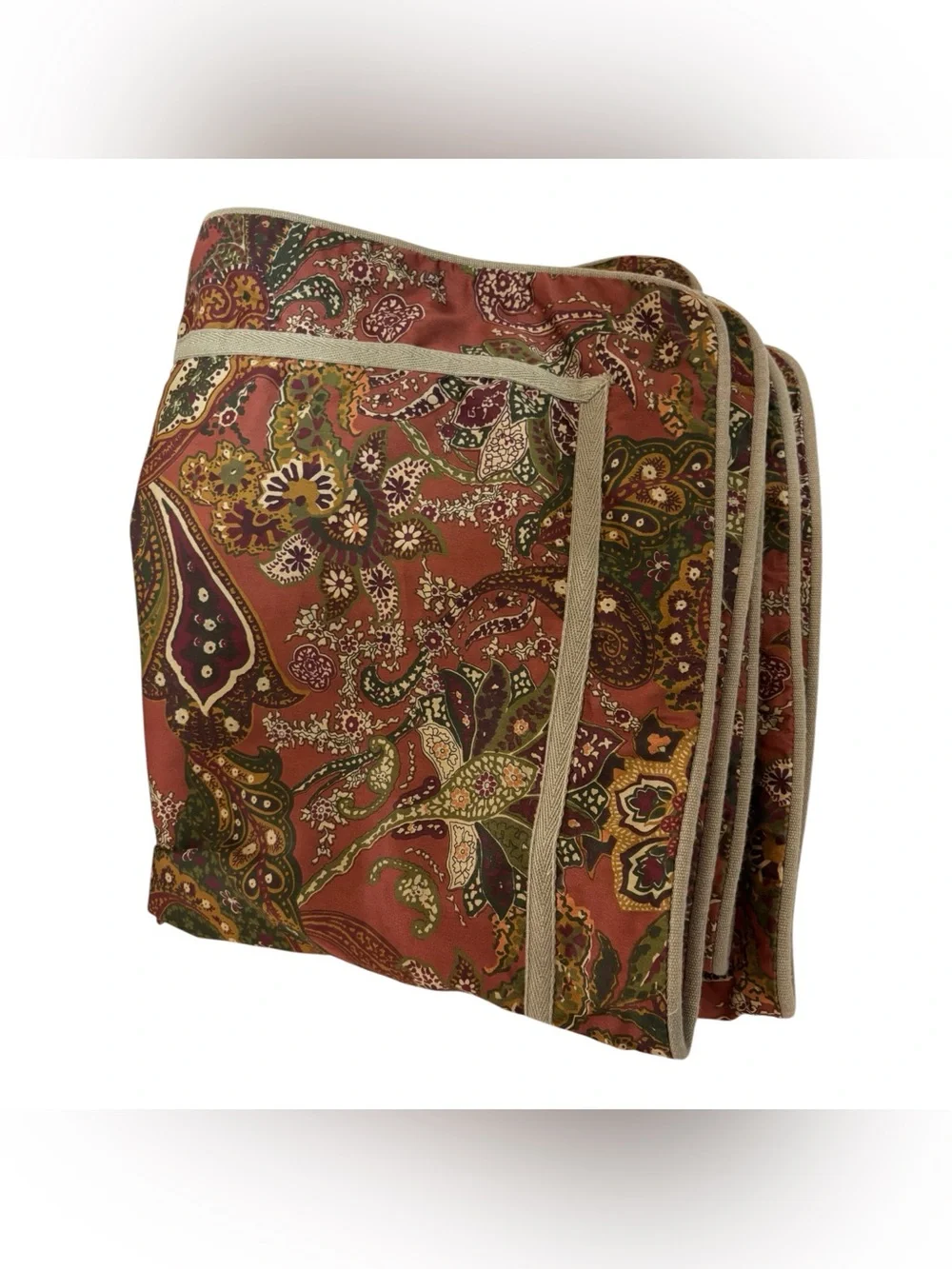 2 Chaps Ralph Lauren Chandler Paisley Pillow Shams Standard Rust Green Gold